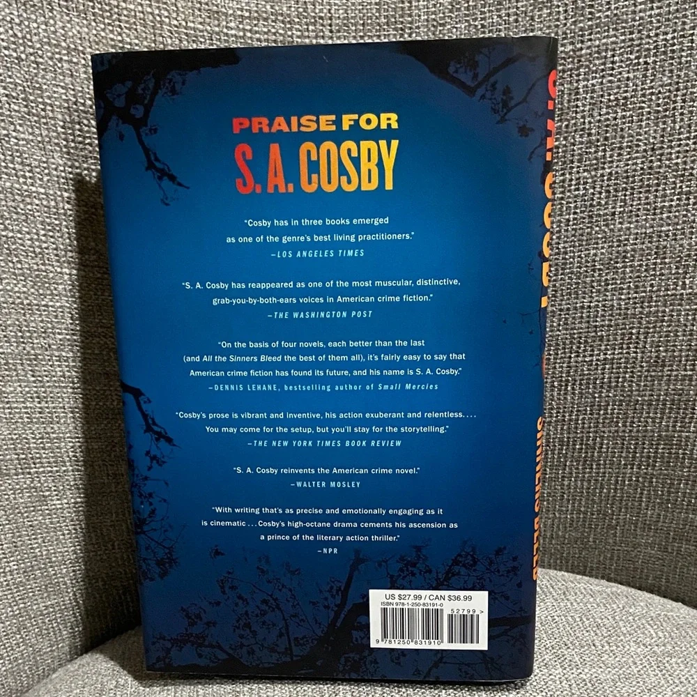 'All the Sinners Bleed' Novel by S.A. Cosby Hardback book read one time!